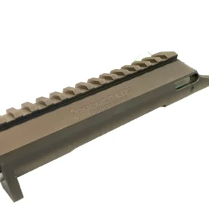 Kelbly Prometheus Action with integral Picatinny rail, black nitride finish, and tactical bolt stop design