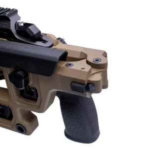 Solus Side-Folding Stock Adapter for Aero Precision Solus Chassis — billet aluminum folding adapter, ambidextrous design.